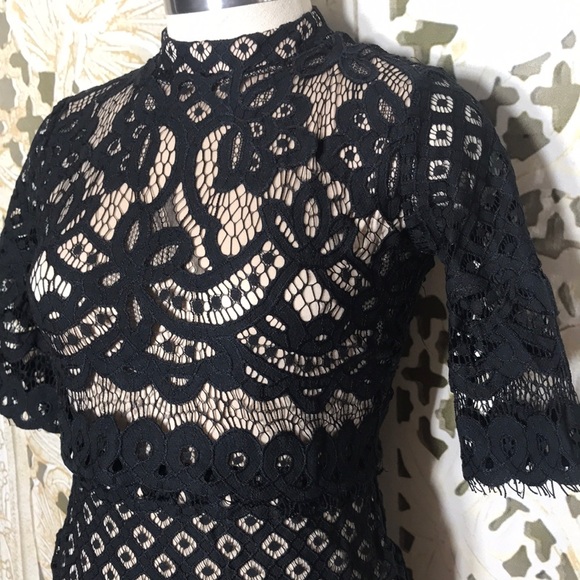 Ivy City Co Black Lace Midi Dress - Picture 2 of 7